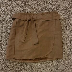 Brown/Tan Wrap Skort with Belt